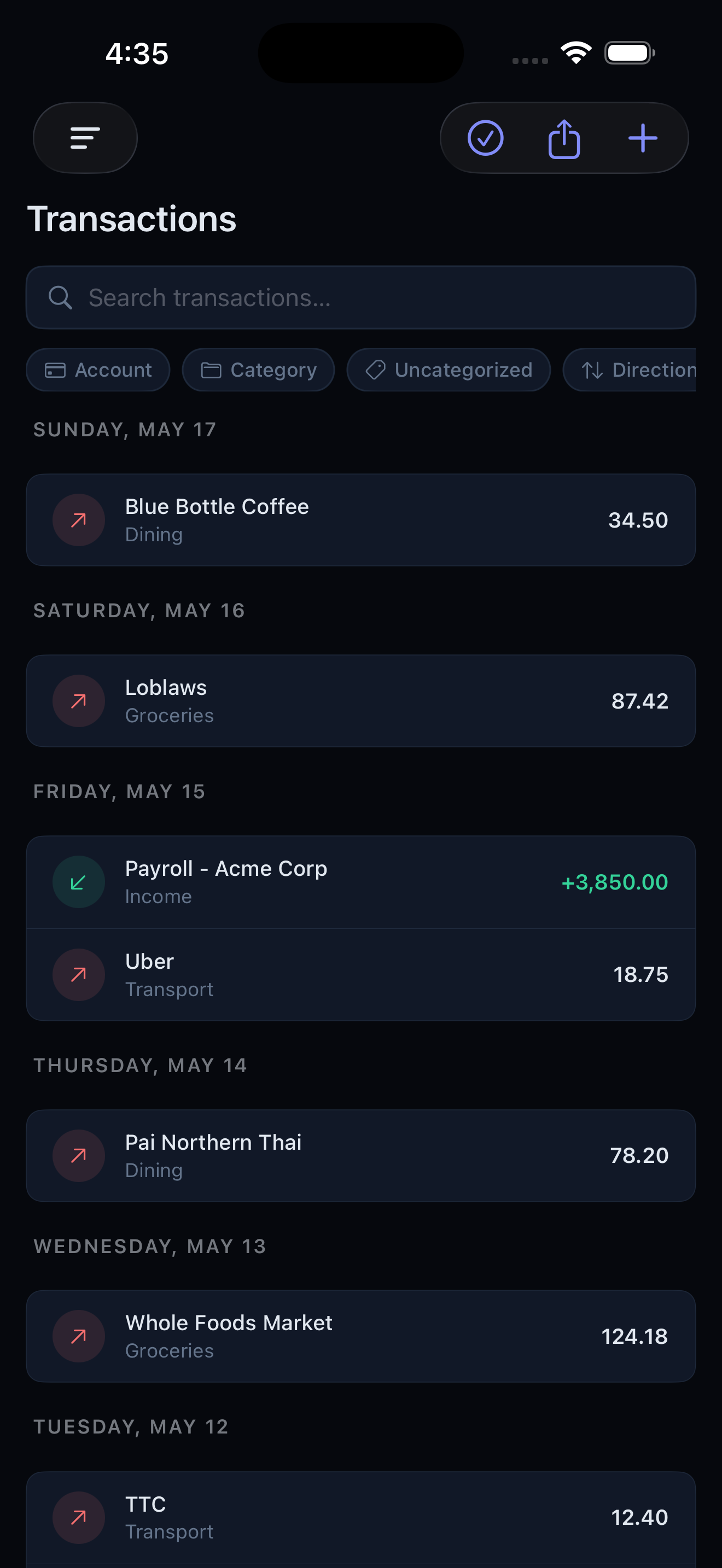 Bytecode Ledger transactions